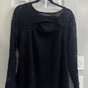 Torrid Black Sheer Lace Top